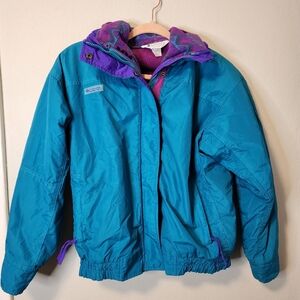 Vintage 90s Columbia Teal Bugaboo 2 in 1 Zip out fleece  size medium